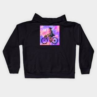 Bicycle Girl Kids Hoodie